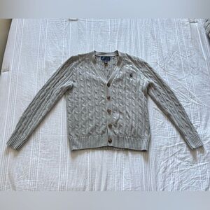 Polo Ralph Lauren Light Gray Cable Knit Cardigan